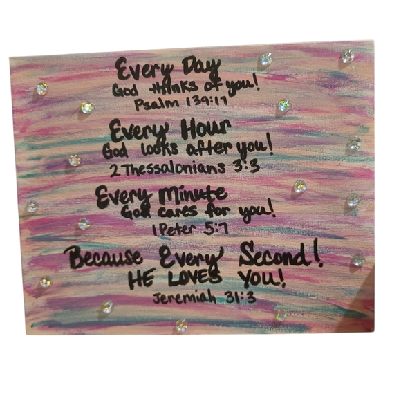 Hand Crafted Other - Hand Painted Inspirational Multicolor Canvas Art